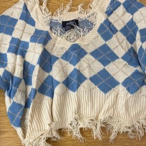 WORN ONCE forever 21 argyle crop sweater